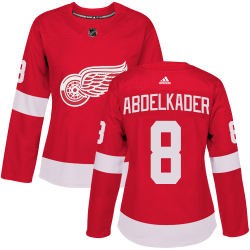 Adidas Red Wings #8 Justin Abdelkader Red Home Authentic Women's Stitched NHL Jersey - Click Image to Close